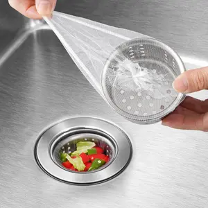 300 Pack Disposable Mesh Sink Strainer Bags Eco-Friendly Polyester Clog Prevention Easy Clean Up Fits Most Sinks 4"x4" Drain Covers Sourdough Catcher