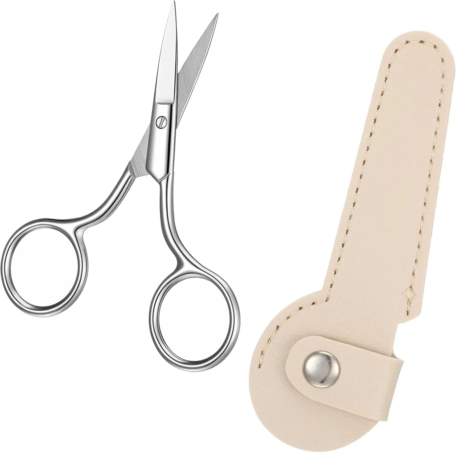 Women's Professional Stainless Steel Compact Eyebrow Scissors - Small In Hand Shears for Eyebrows, Nose Hair Trimming, Small Shears
