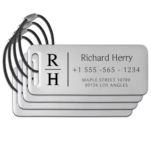 Customozed Luggage Tags for Suitcases - 4 Pack TSA Approved Laser Engraved Stainless Steel luggage tags 4 pack tsa approved