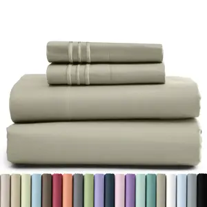 Bedding Queen Size Sheet Set – 4 Piece Bed Sheets, Soft and Breathable Microfiber, Includes 1 Fitted Sheet, 1 Flat Sheet and 2 Pillowcases