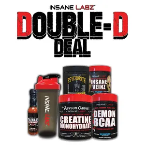 Insane Labz Double-D Deal -workout supplements,shaker,and EAT THE DEAD Hotsauce