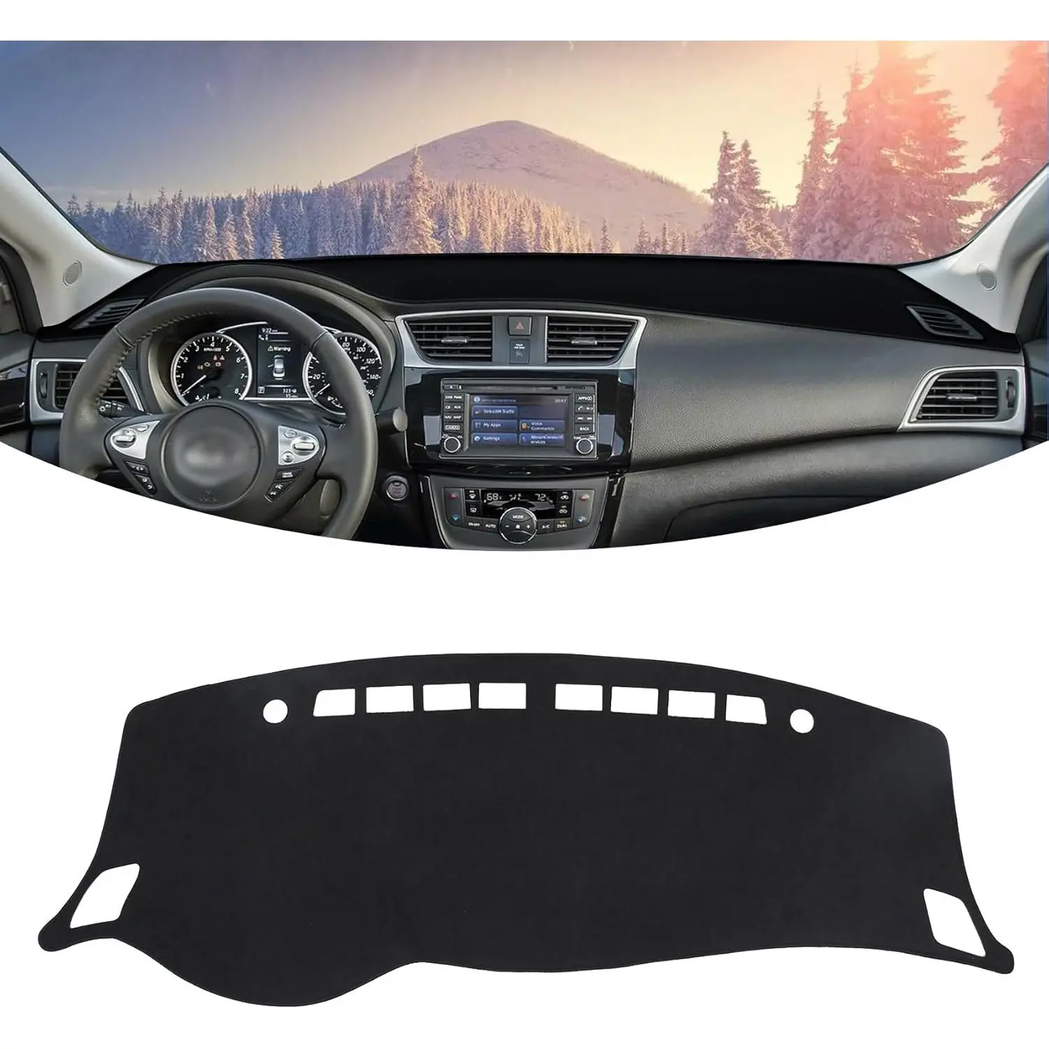 Dash Cover for Nissan Sentra 2013-2019 Accessories Flannel Dashboard Cover Dash Cover Mat