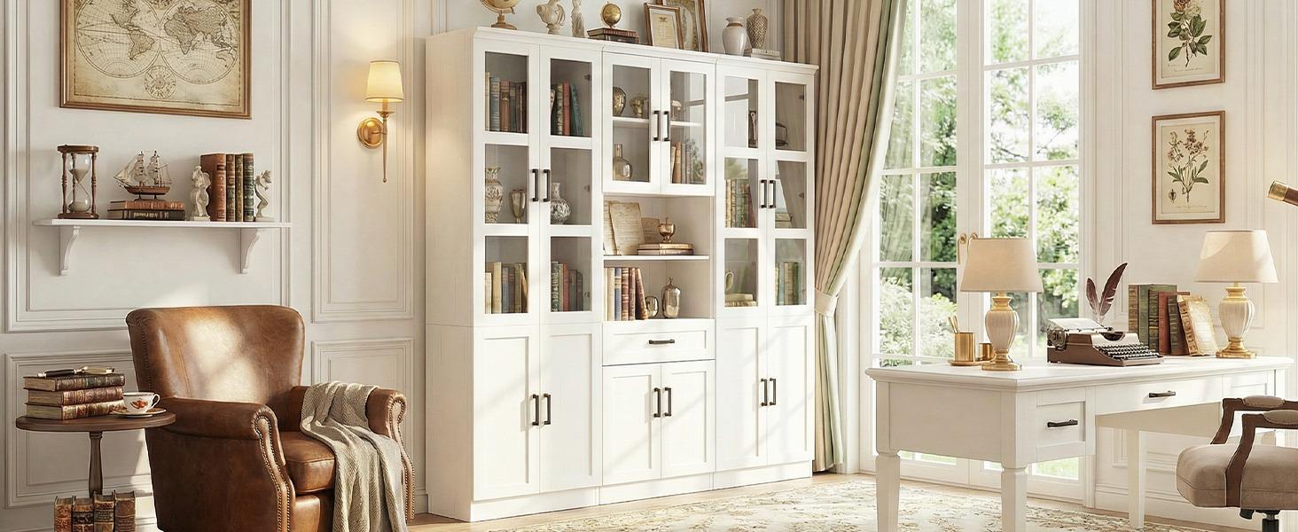 Unikito 79.7" Tall Farmhouse Wood Pantry Storage Cabinet - Freestanding Sturdy Hutch with Tempered Glass Door, Adjustable Shelves, Drawer, Solid Grain Finish, Anti-Tip Base, 3 Boxes, Assembly Required, Quick Setup, Living/Dining Room Display Unikito 79.7" Tall Farmhouse Wood Pantry Storage Cabinet - Freestanding Sturdy Hutch with Tempered Glass Door, Adjustable Shelves, Drawer, Solid Grain Finish, Anti-Tip Base, 3 Boxes, Assembly Required, Quick Setup, Living/Dining Room Display