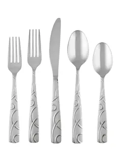 Cambridge Roam Sand 45-Piece Stainless Steel Flatware Set & Hostess Set (Service for 8)