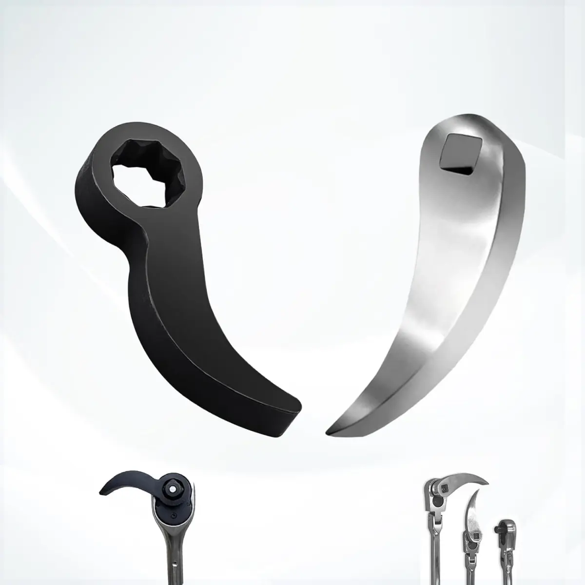 2 Pack Pry Bar Wrench Adapter & Ratchet Pry Bar Attachment - Adjustable Angle Head, Extra-Strong Axle Removal Tool for Tight Spaces (3/8"+1/2")