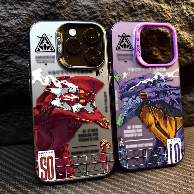Anime Evangelion Anime Scene Art Matte Hard Protective Phone Case for iPhone 17 Air,16E,SE4,16,15,14,14 Plus,13,12,11 Pro Max,XS,X,XR,Plus,8,7,SE 2020 - Multi-Model Shockproof PC & TPU Accessory, Full Coverage, Flexible Resistance Protection