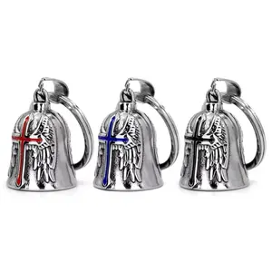 3pcs Motorcycle Bells Punk Guardian Angel Wing Luck Motorcycle Decor