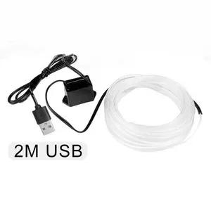 2-meter car ambient light with EL cool light, USB driver (white)