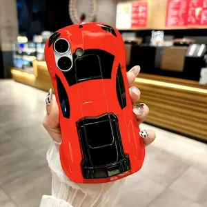 Creative Sports Car Style Phone Case with Stand for iPhone 16/15/14/13/12/11, High-End Feel 16 Pro Max/15 Pro Max/14 Pro Max Cool 14 Plus/15 Plus/16 Plus Shockproof Phone Cover for Men and Women