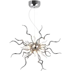 CWI Lighting Twist LED 23 inch Chrome Chandelier Ceiling Light 5573P23C-R