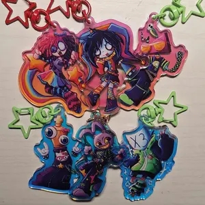 6 Styles The Amazing Digital Acrylic Keychains / Pomni, Jax, Ragatha, Kinger, Zooble, and Gangle Bag Charms