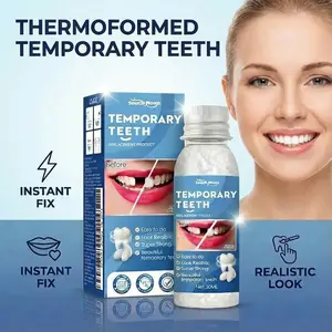 Moldable Dental Gel for Temporary Tooth Filling & Denture Repair — DIY Dental Restoration Resin Kit tooth gap denture kit halloween horror false teeth diy heat fit bead