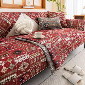 1pc New Bohemian-style Chenille Non-Slip Sofa Cover, Pet-Friendly Furniture Protector for Home, Living Room, and Bedroom Use.