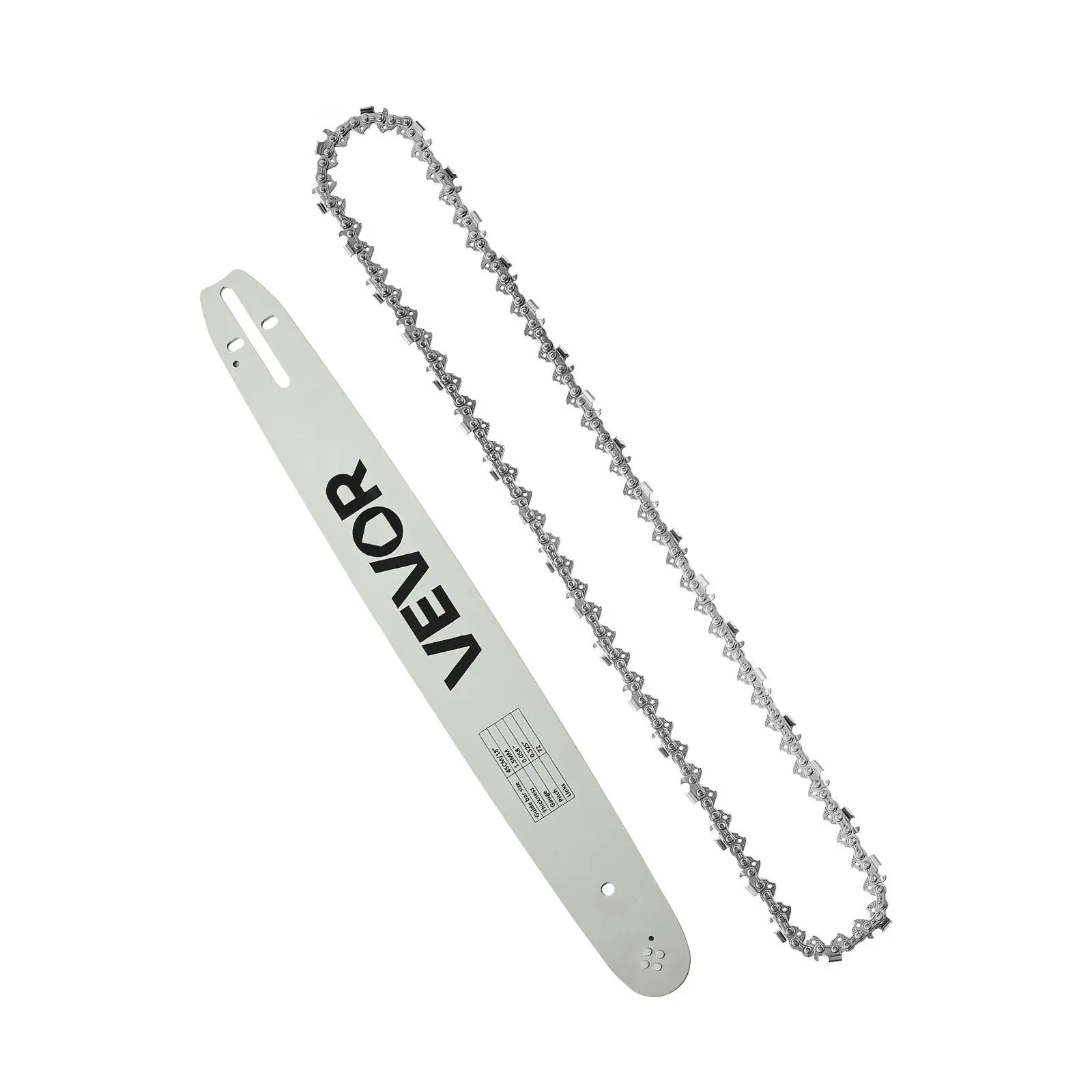 【BackToSchool】VEVOR Bar & Chainsaw Chain Combo 18" .325" Pitch .058" Gauge 72 Drive Links, Fits VEVOR CN-52G / CN-58G / CN-62G Gas Chainsaw, Alloy Steel, Replacement Guide Bar & Saw Chain with Sharp Cutter Teeth