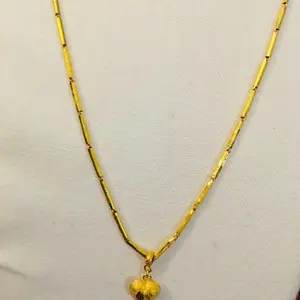 Bangkok Solid 23k Gold 15.5” Necklace