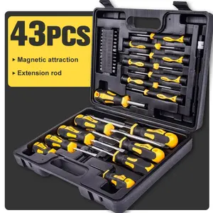 Magnetic Screwdrivers Set with Case, Amartisan 43-piece Includs Slotted, Phillips, Hex, Pozidriv,Torx and Precision Screwdriver Set, Magnetizer Demagnetizer Tools, Tools for Men
