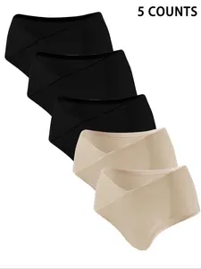 Maternity Solid Color Seamless Panty, Comfortable Breathable Pregnancy Panty, Maternity Underwear for Postpartum Support, Pregnancy Must-have Underwear