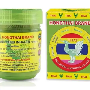 Hong Thai Traditional Thai Herbal Inhaler 10g Pack of 2 Natural Nasal Relief Aromatherapy Bottle for Daily Use Essential