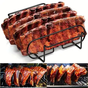 1PC BBQ Steak Rack | Barbecue Accessories | Classic Outdoor Grill Style | Stable Hold, Smoky Flavor | For Camping, Backyard & BBQ Parties