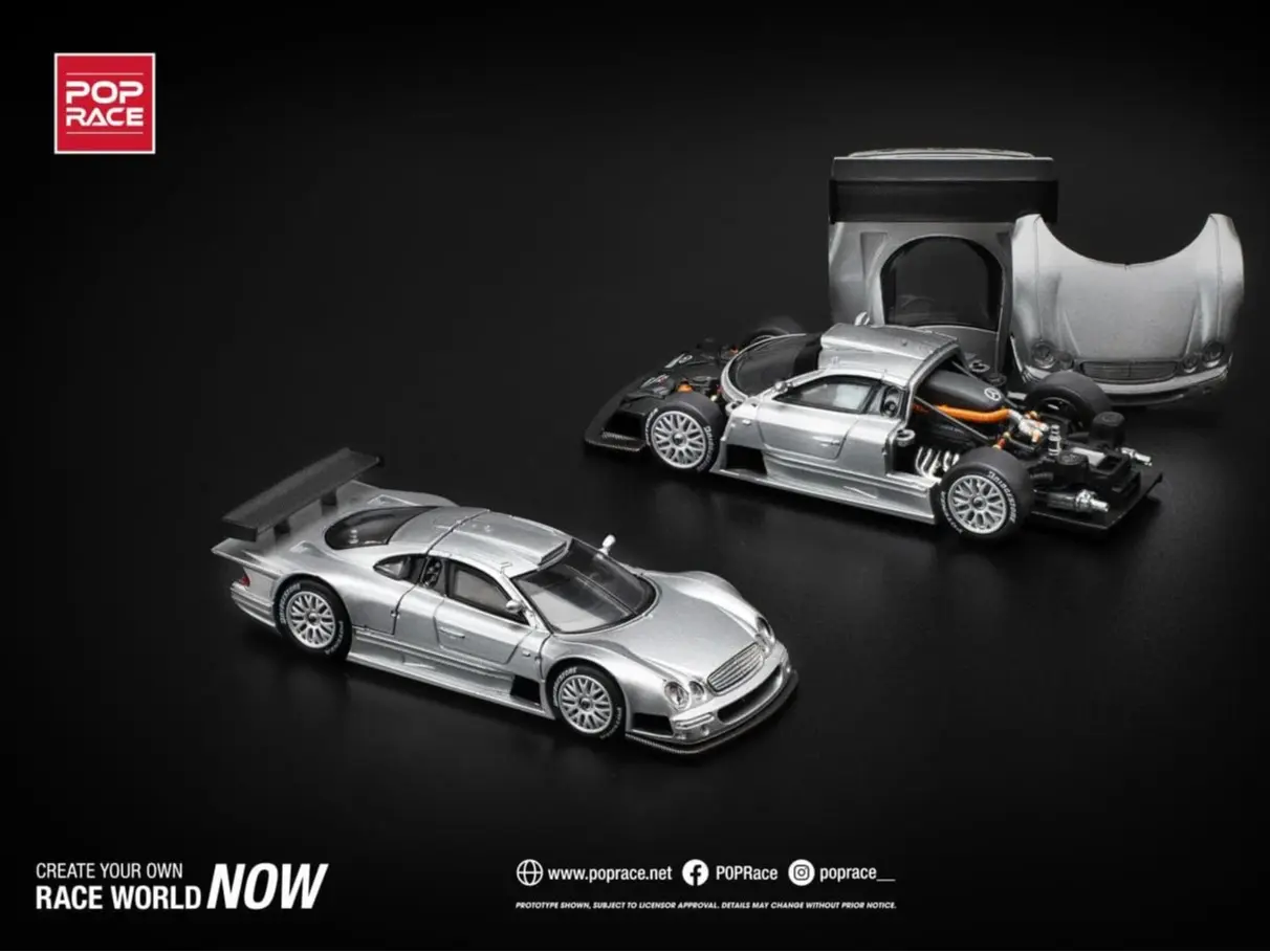 1:64 Pop Race Mercedes-Benz CLK AMG GTR (Silver) Street Version