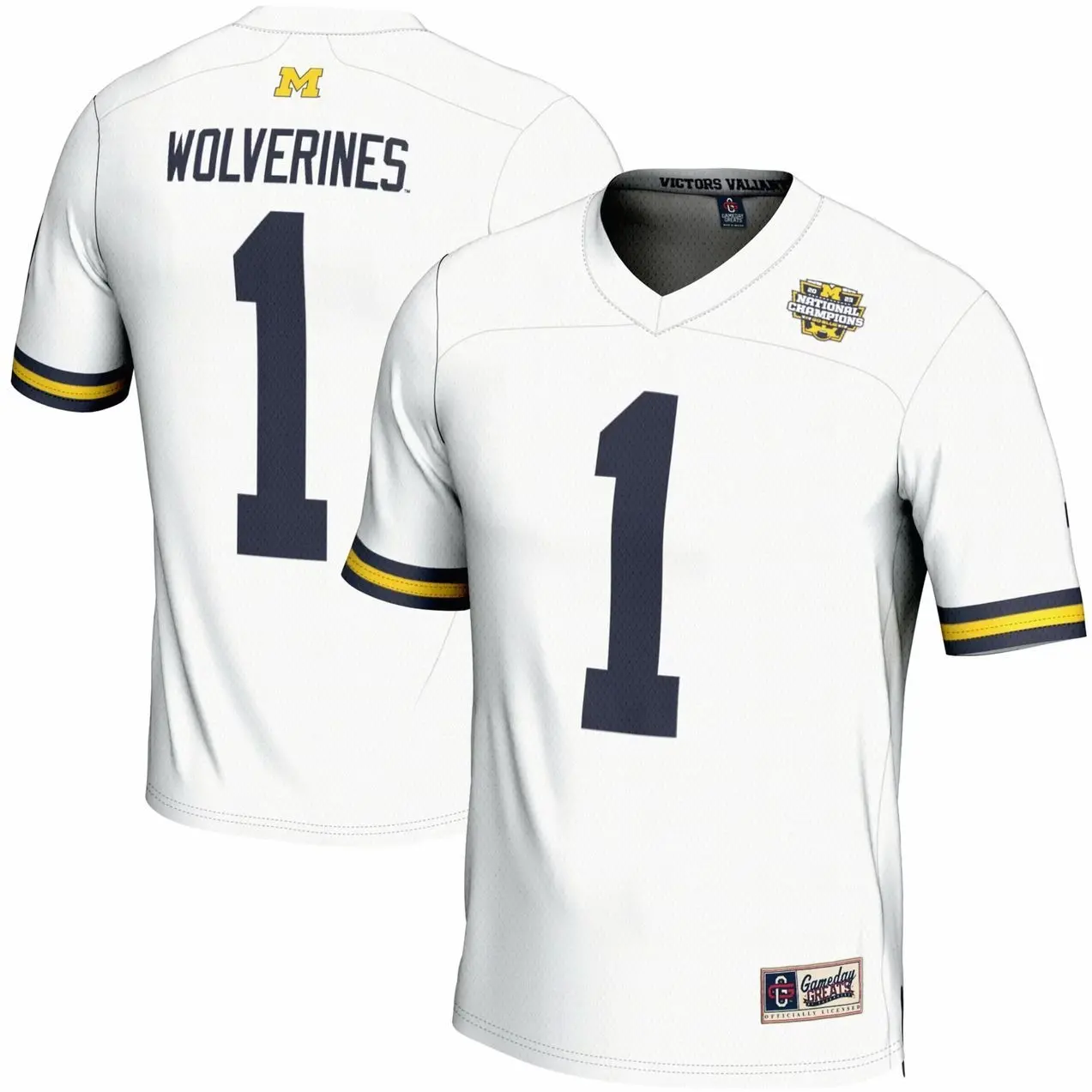#1 Michigan Wolverines GameDay Greats College Football Playoff 2023 National Champions Lightweight Fashion Jersey - White