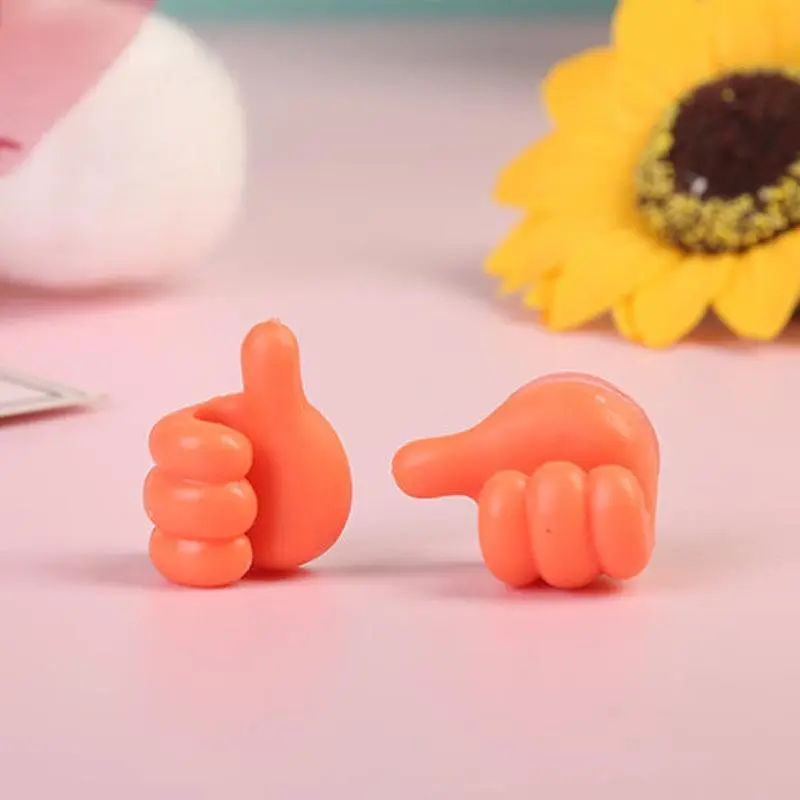 Multifunctional Thumb Hook Organizer - Cute Joyful Face & Thumbs Up Design Wall-Mounted Cable Holder, No-Screw Easy Installation Durable Plastic Table Organizers for Office Desk Accessories
