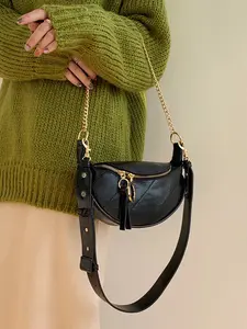 Trendy Women's Waist Bag, Fashion Chest Bag, Single Shoulder Crossbody Chain Small Bag, Chain Belt Bag, Stylish Daily Use, Style