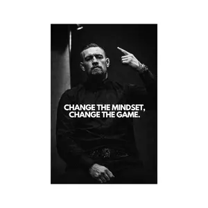 Conor McGregor Poster,  UFC Champion Motivation Fighter Wall Art Black White Gym Room Decor