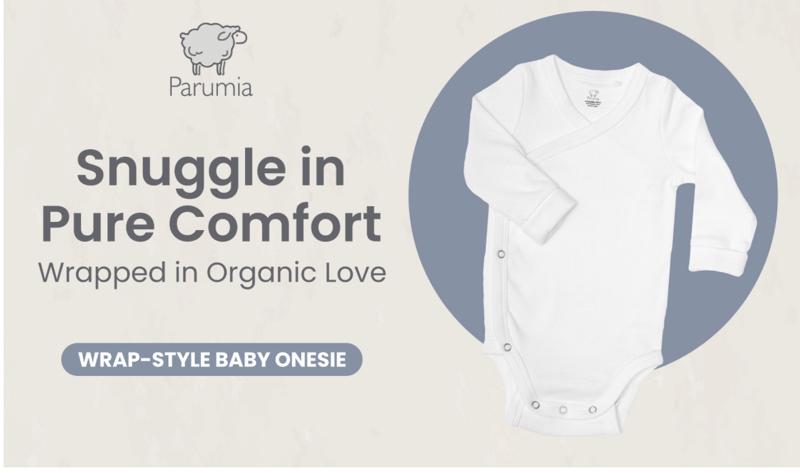 Scandinavian Designed Baby Bodysuit Long-Sleeve Unisex 100% Organic Cotton with Double Snap Room-to-Grow Feature, White, 100% Organic Cotton