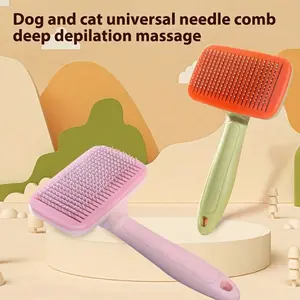 Pet Hair Removal Comb for Cats and Dogs, Long and Short Fur Grooming Brush, Detangler Tool for Loose Fur, Cat Cleaning Brush