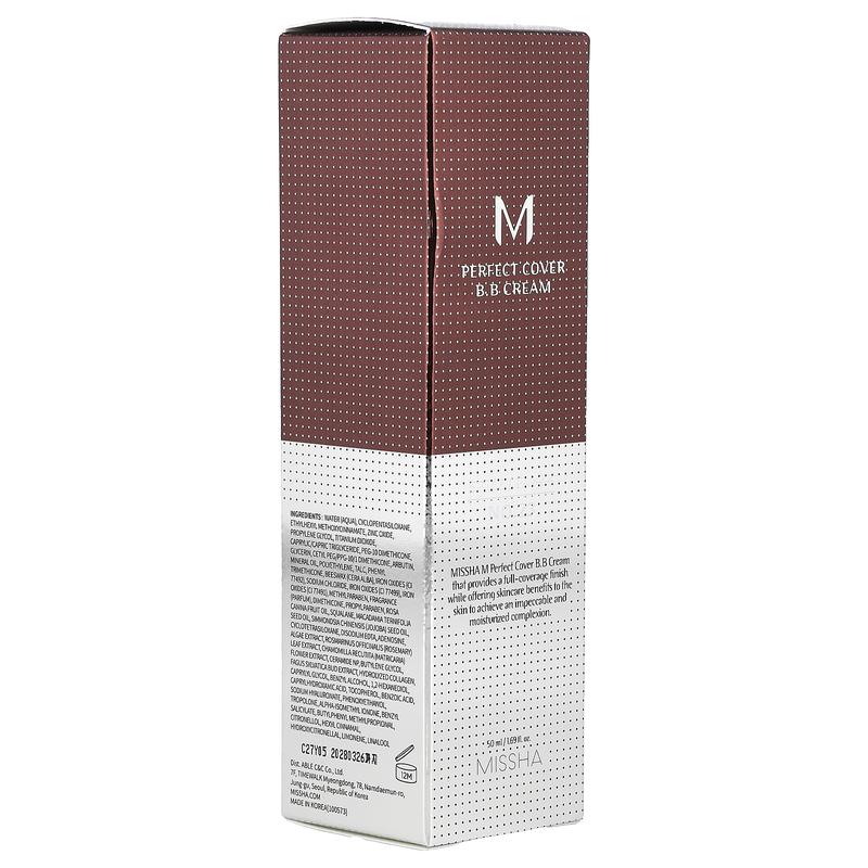Missha M Perfect Cover B.B Cream, SPF 42 PA+++, No. 23 Natural Beige, 1.69 fl oz (50 ml)