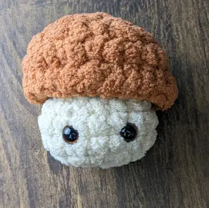 Crocheted Mushroom Mini Pop! Fidget Toy - Handmade Mini Plushie
