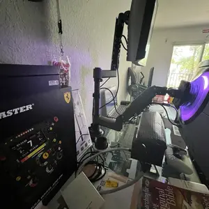 HUANUO Stackable Single Dual Monitor Arm Adjustable Gas Spring Mount for Gaming & Home Office Setup Holds Up to 34" with 19.8 lbs Max Weight C Clamp or Grommet Hole Mounting Options