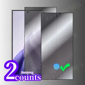 KAYKWONG'S Tempered Glass Phone Screen Protector, 2 Counts Anti-spy Phone Screen Protective Film, Phone Accessories Compatible with Samsung Galaxy S21/S22/S23/S24/S25 Ultra