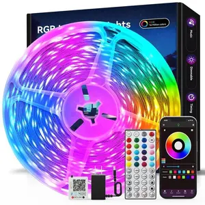 100FT 50FT Smart Led Light Strip RGB Color Changing Music Sync Strip Lights with App & Remote Control for Bedroom Indoor Lighting Decoration Modern