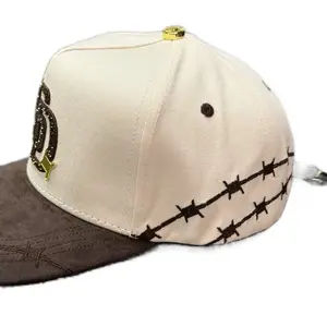 Hat S D Beige Brown Angel Crystals