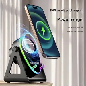 5-in-1 Wireless Induction Bluetooth Speaker with Phone Stand Rechargeable Speake