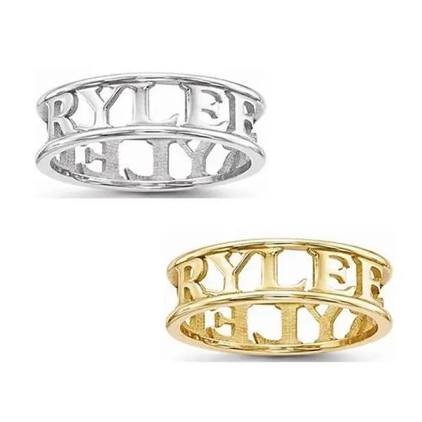 Casted High Polish Name Ring