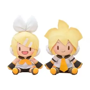 Plush Doll Hatsune Miku Anime Decorate Ragdoll Stuffed Animals Portable Girl Gift Toy Figures Rin Kagamine Len Kagamine Cute
