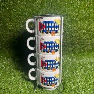 Tacitas Cubanas 6oz - Ceramic Cups with Unique Design Elements as Shown in the Image