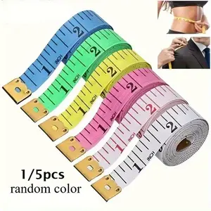 Retractable tape measure with a locking device - suitable for sewing, cutting and body measurement - is compact and portable, equipped with inch and centimeter markings, random color.