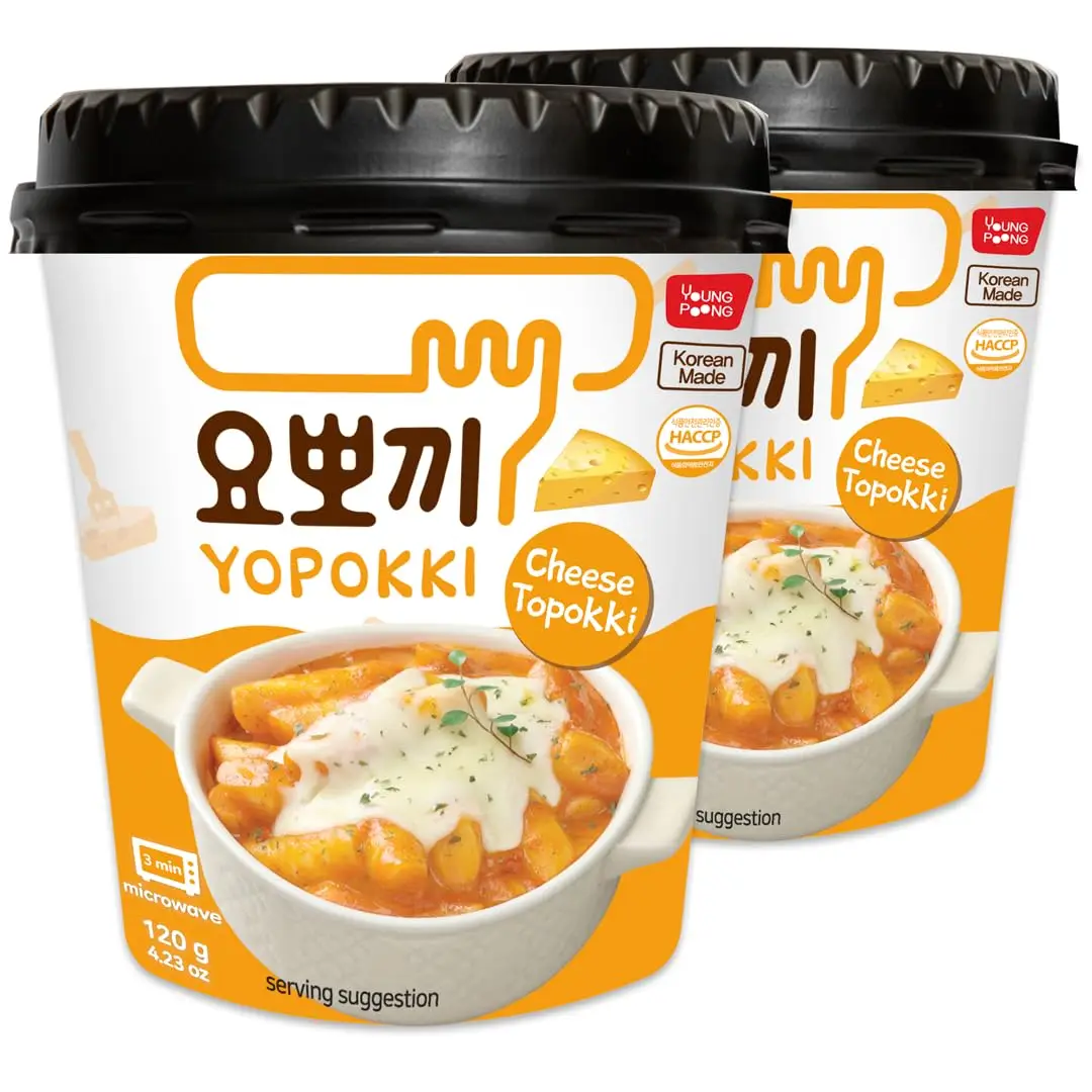 Korean Spicy Cheese Tteokbokki Instant Noodles Cup Multiple Sizes - High Quality Chewy Rice Cake instantnoodles