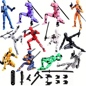 Multi-Jointed Luminous 3D Printed Action Figures Set - Assembled Movable Robot Dolls, Mini Butter Squishies Toys, Pocket-Sized Spring Fidget Toys for Collectors t13 figure