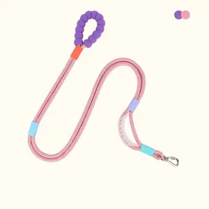 5 FT Dog Leash, Heavy Duty Dog Training Leash, Double Handle Comfortable Padded Hands Free Dog Leash, Adjustable Crossbody Waist Leash for Small Medium Large Dogs