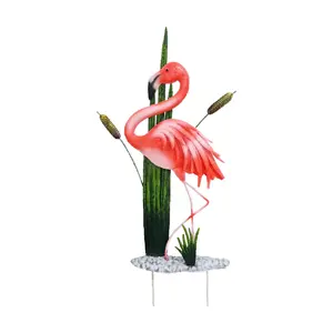 Santa's Workshop 21.7" Iron Flamingo Stake