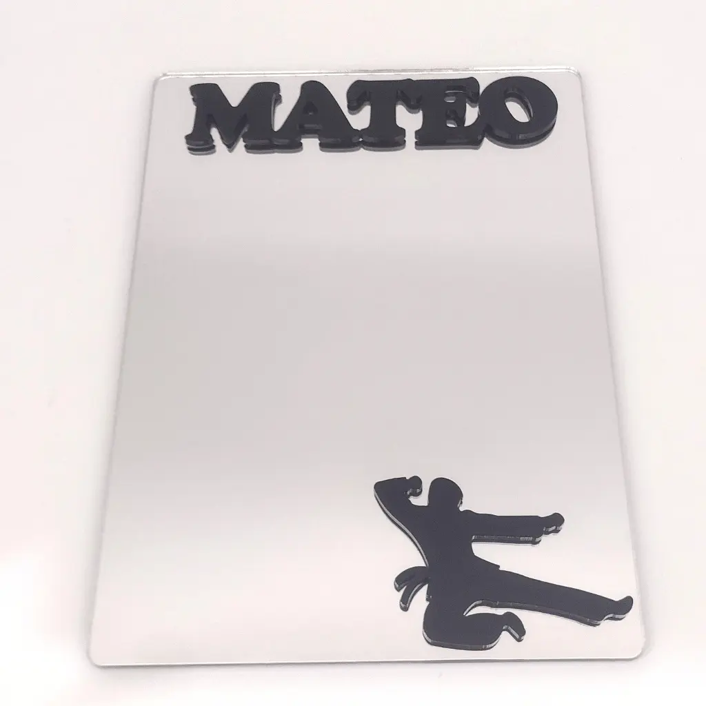 Personalized Karate Locker Mirror Magnet – Custom Back to School Magnetic Sports Decor for Lockers, Gym, Fridge, or Kids Room, Martial Arts Gift