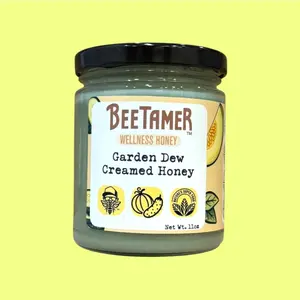 BeeTamer's Garden Dew Creamed Honey, Melon Cucumber Flavor, Refreshing, Light, Sweet
