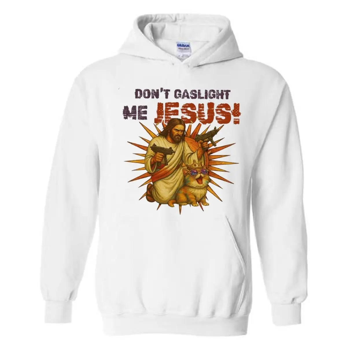 Don't Gaslight Me Jesus! Dungeon Crawler Carl Hoodie, Princess Donut Mongo Uzi Jesus Shirt, Geek Litrpg Gift, Unisex Sweater Pullover Tee