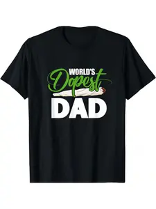 100% Cotton World's Dopest Dad Funny Fathers Day T-Shirt
