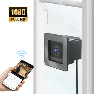 Indoor Window Security Camera 1080P, 2.4GHz WiFi Camera for Outdoor Surveillance, Auto Motion Alert, Full Color Night Vision, Two-Way Talk, Easy 4-Step Install, Wireless Security Camera